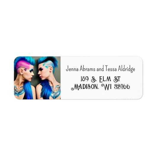 レディーラブ | LGBTQ+カップルAIアート ラベル (正面)