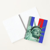 レディーリバティーオンブルーレッド白ストライプ色手帳 ノートブック (内部)