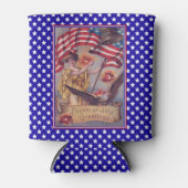 レディーリバティ7月4日愛国国旗 缶クーラー (正面)