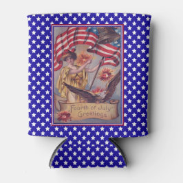 レディーリバティ7月4日愛国国旗 缶クーラー