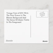 レディーリバティ&ツインタワーズワールドトレードセンターNYC ポストカード (裏面)