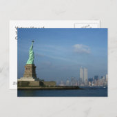 レディーリバティ&ツインタワーズワールドトレードセンターNYC ポストカード (正面/裏面)