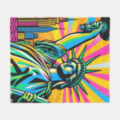 レディーリバティ – ニク溝3 フリースブランケット (正面(横))