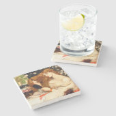 レディーリリス素晴らしト(長赤毛の美しい) ストーンコースター (横)