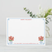 レディーレッドエレガントポインセチア生姜ジャーブクリスマス シーズンカード (スタンド正面)