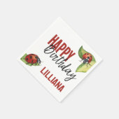 レディーレディーバグ誕生日パーティー、任意の年齢 スタンダードカクテルナプキン (角)