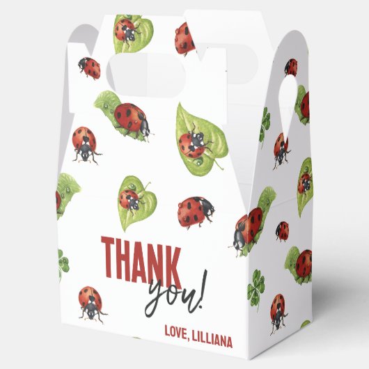 レディーレディーバグ誕生日パーティー、任意の年齢 フェイバーボックス (オープン)