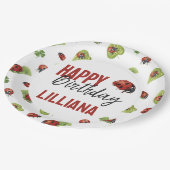 レディーレディーバグ誕生日パーティー、任意の年齢 ペーパープレート (アングル)