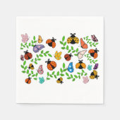 レディーロブバグと蝶のパーティー スタンダードカクテルナプキン (正面)