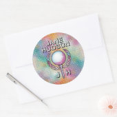 レディー ゴルファー カスタム モノグラム デザイン ラウンドシール (封筒)