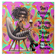 レディ予測できなタトゥー&ワインドラマセラミックタイル