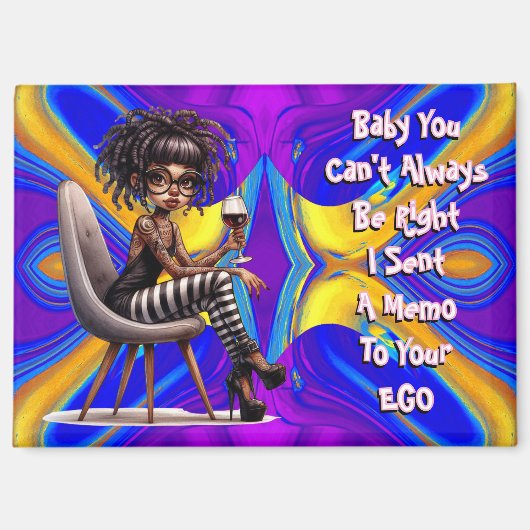 レディ予測できなタトゥー&ワインメモ磁石 マグネット (正面)