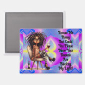 レディ予測できなタトゥー&ワインライトマグネット マグネット (正面/裏面)