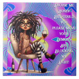 レディ予測できなタトゥー&ワインライト タイル