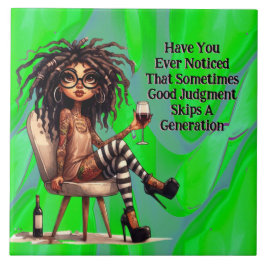 レディ予測できなタトゥー&ワイン判断セラミックタイル タイル