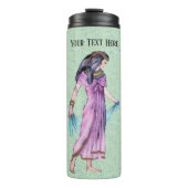 レディ古代かわいらしエジプトのピンクのドレスの緑 タンブラー (正面)