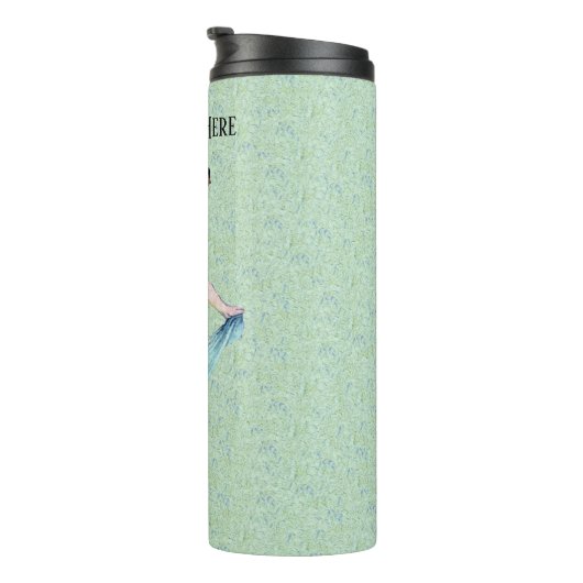 レディ古代かわいらしエジプトのピンクのドレスの緑 タンブラー (回転右)