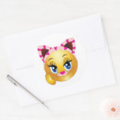 レディ子猫顔 ラウンドシール (封筒)