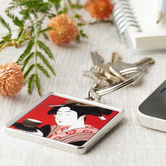 レディ日本のティーサービングセレモニープリント キーホルダー (側面)