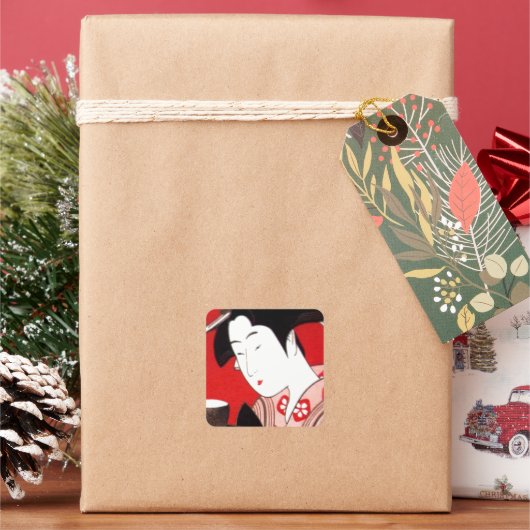 レディ日本のティーサービングセレモニープリント スクエアシール (クリスマス)