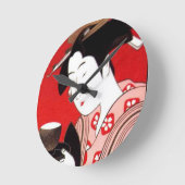 レディ日本のティーサービングセレモニープリント ラウンド壁時計 (傾斜)