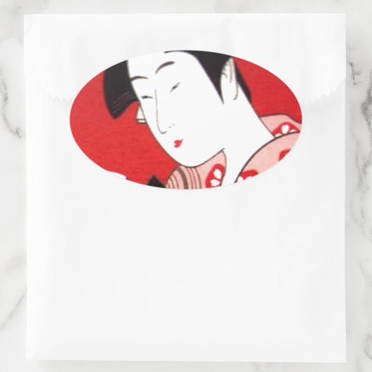 レディ日本のティーサービングセレモニープリント 楕円形シール (バッグ)