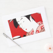 レディ日本のティーサービングセレモニープリント 長方形シール (封筒)