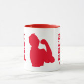 レディ最高のボスエバーレトロレッド名前をカスタムする マグカップ (中央)