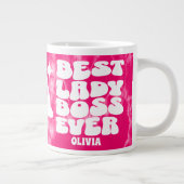 レディ最高のーボスエバーレトロピンク絞り染めカスタム ジャンボコーヒーマグカップ (右)