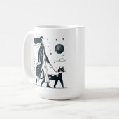 レディ歩くかわいい猫マグカップ コーヒーマグカップ (正面左)