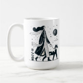 レディ歩くかわいい猫マグカップ コーヒーマグカップ (左)