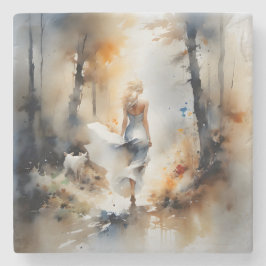 レディ歩くが森を抜ける ストーンコースター