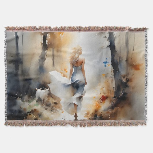 レディ歩くが森を抜ける スローブランケット (正面)