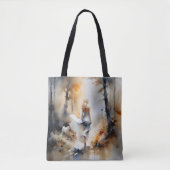 レディ歩くが森を抜ける トートバッグ (正面)