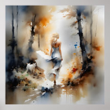 レディ歩くが森を抜ける