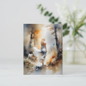 レディ歩くが森を抜ける ポストカード (スタンド正面)