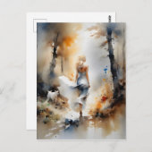 レディ歩くが森を抜ける ポストカード (正面/裏面)