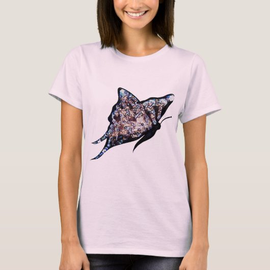 レディ用モザイク蝶シャツ Tシャツ (正面)