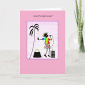 レディ素晴らしDJミュージックスター誕生日 カード (正面)