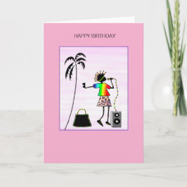 レディ素晴らしDJミュージックスター誕生日 カード