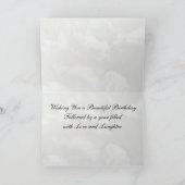 レディ絵を描ー蝶誕生日カード カード (内部)