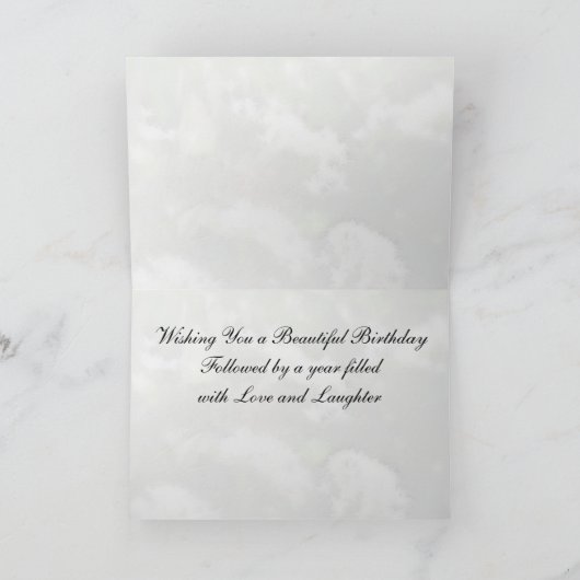 レディ絵を描ー蝶誕生日カード カード (内部)