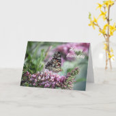 レディ絵を描ー誕生日カード カード (黄色い花)