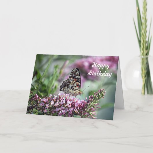 レディ絵を描ー誕生日カード カード (正面)