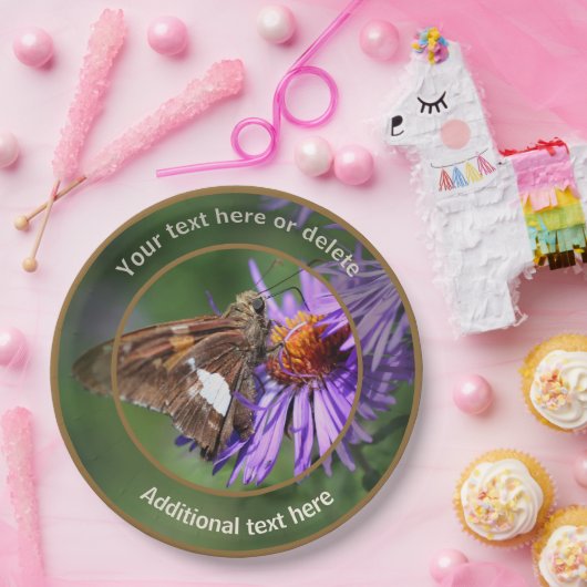 レディ絵を描・バタフライ自然パーソナライズされたパーティー ペーパープレート (パーティー)