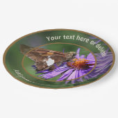 レディ絵を描・バタフライ自然パーソナライズされたパーティー ペーパープレート (アングル)