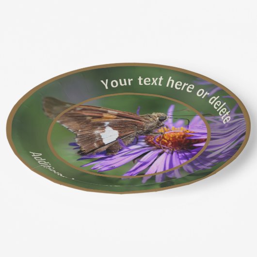 レディ絵を描・バタフライ自然パーソナライズされたパーティー ペーパープレート (アングル)