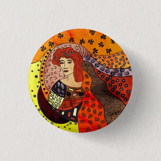 レディ自然 缶バッジ (正面)