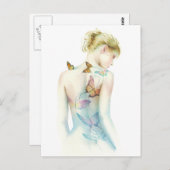 "レディ色彩の鮮やかア" Tattooファンタジー ポストカード (正面/裏面)