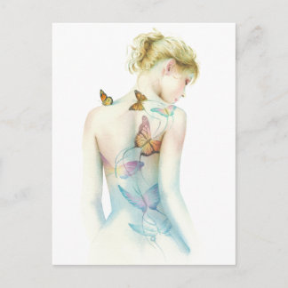 "レディ色彩の鮮やかア" Tattooファンタジー ポストカード